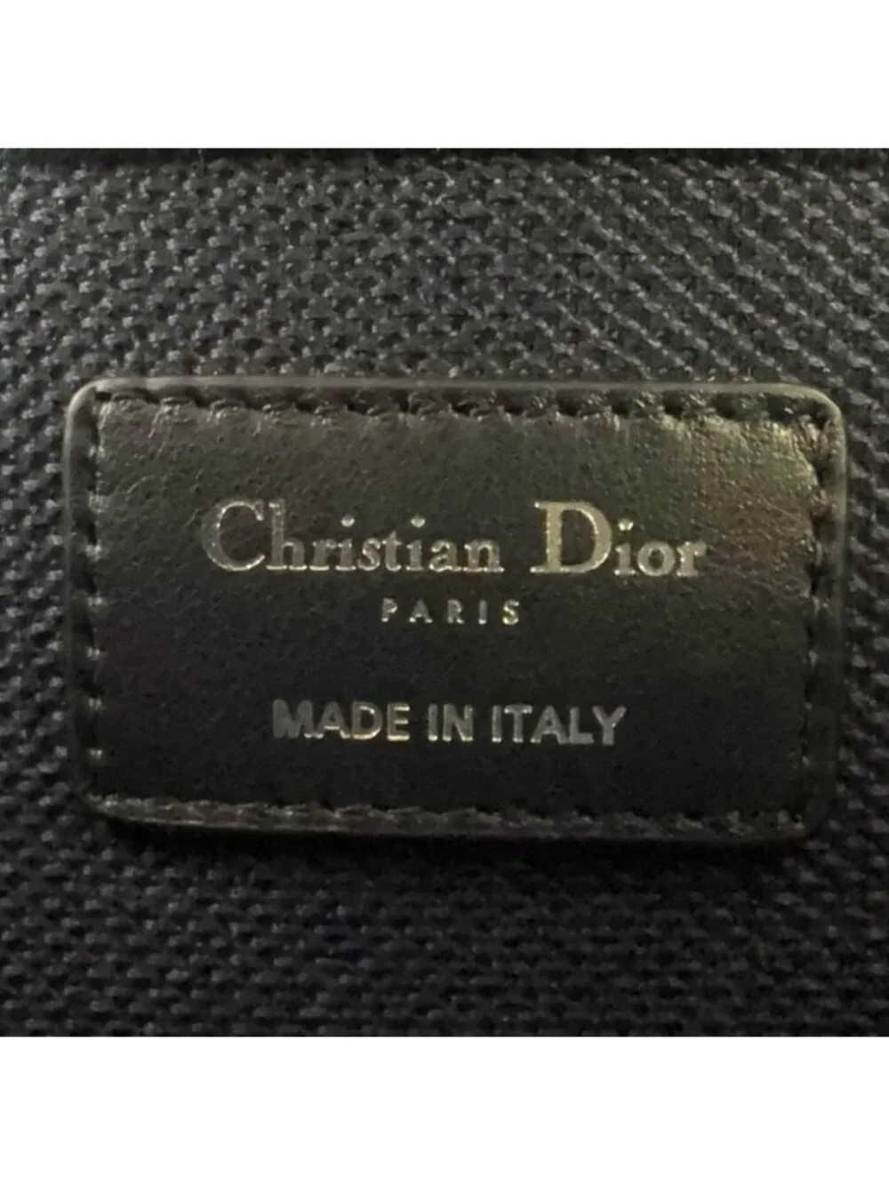 Dior Travel Vanity Cotton Off White Navy Handbag Silver